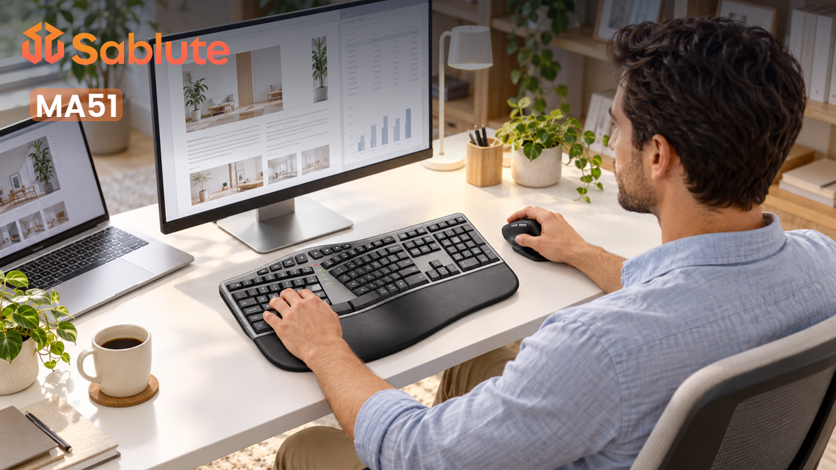 HSablute23906's tweet photo. Built for longer hours at your desk. β¨οΈπ±οΈ
SABLUTE combines a split curved keyboard, cushioned wrist rest, adjustable tilt, and ergonomic mouse in one rechargeable full-size setup.
https://t.co/Eq3f0ACFk9
#Sablute #SabluteSetup #ErgonomicKeyboard https://t.co/MpZij6rQag