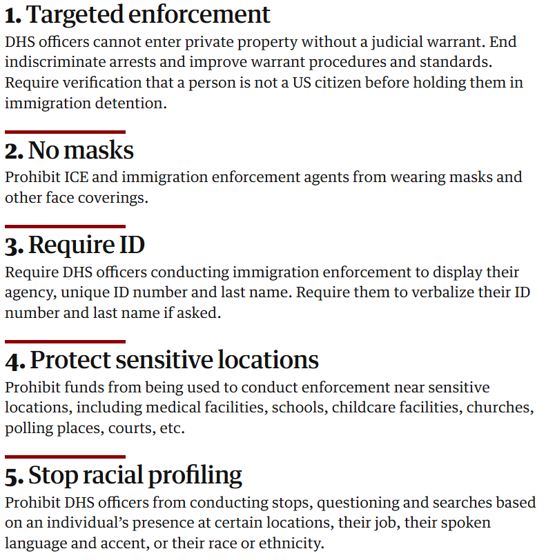 RWwatchMA's tweet photo. @mikeminoguema Use DOJ use of force.  Federal agents whose testimony is found materially false in federal court are disqualified. DOJ Civil Rights would investigate every agent involved homicide, citizen/foreigner, with/without lawful status. 

What Congress proposed, Trump rejected 👇#mapoli https://t.co/xYWGdLgSwn