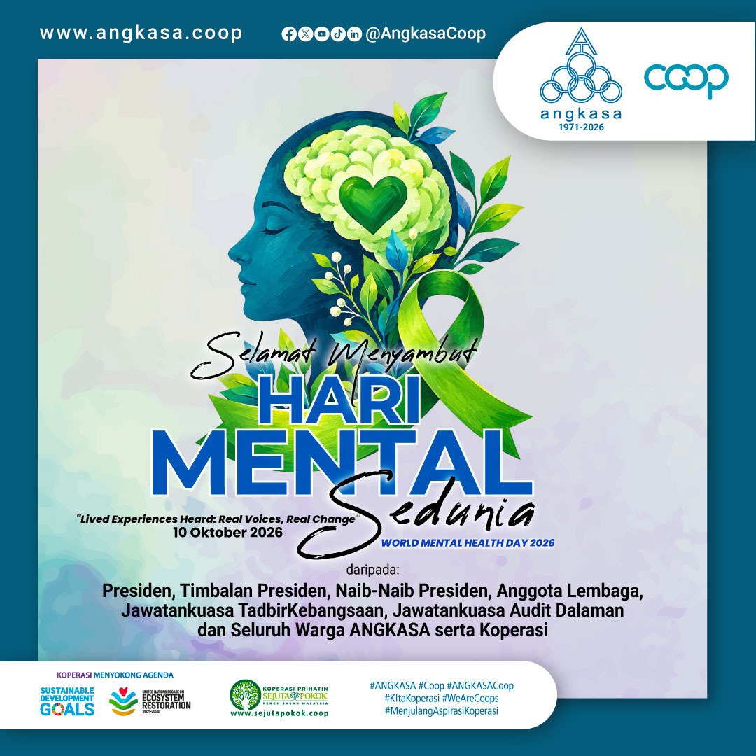 ANGKASACoop's tweet photo. 𝐒𝐄𝐋𝐀𝐌𝐀𝐓 𝐌𝐄𝐍𝐘𝐀𝐌𝐁𝐔𝐓 𝐇𝐀𝐑𝐈 𝐊𝐄𝐒𝐈𝐇𝐀𝐓𝐀𝐍 𝐌𝐄𝐍𝐓𝐀𝐋 𝐒𝐄𝐃𝐔𝐍𝐈𝐀 𝟐𝟎𝟐𝟔

https://t.co/SoasPgrTki https://t.co/HT7ZDLq278