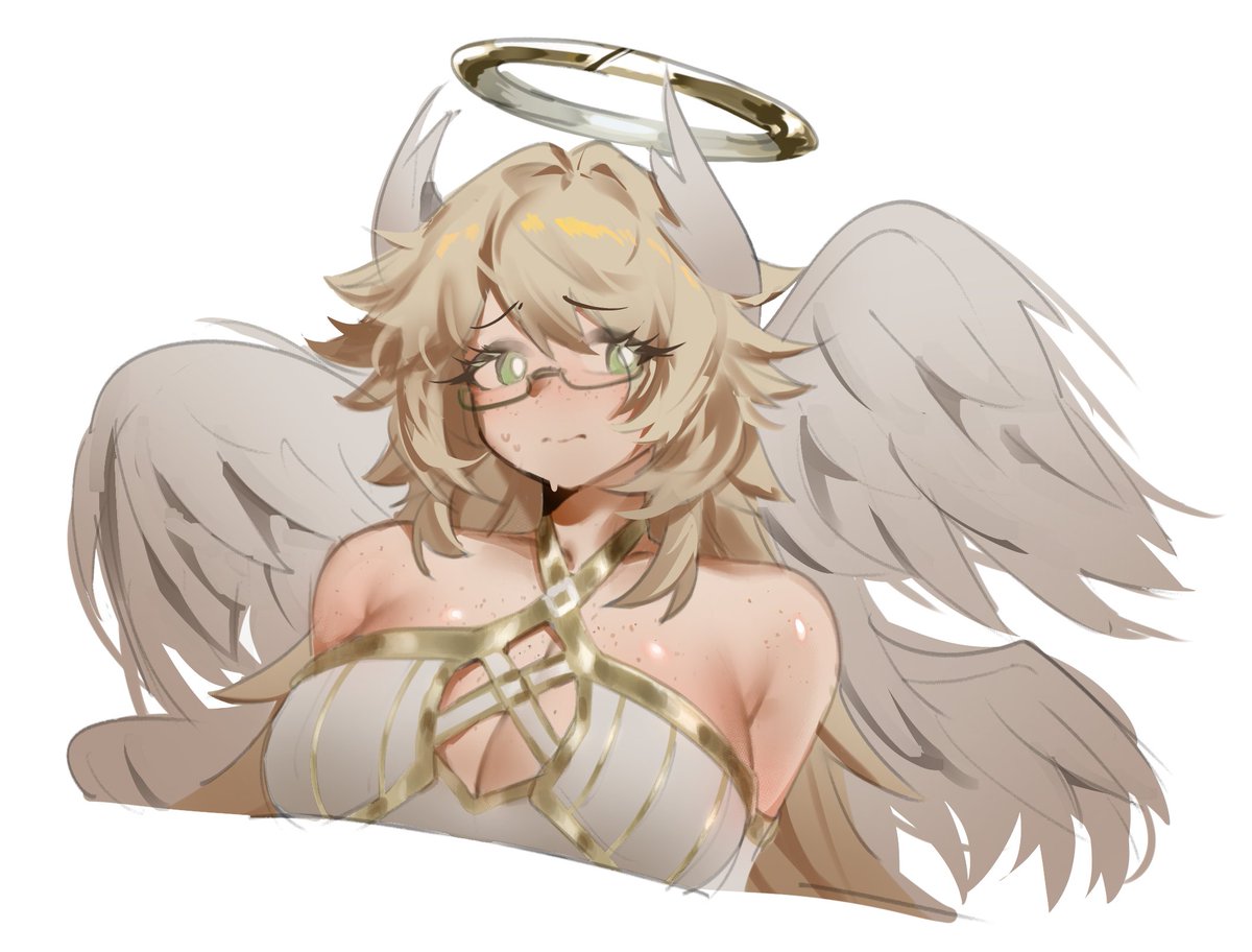Cr4zyu7's tweet photo. Today's my birthday, awesome

anyways shy angel lady quick render work (character by @Dionsaur1308 ) https://t.co/KtzB0tjRPi