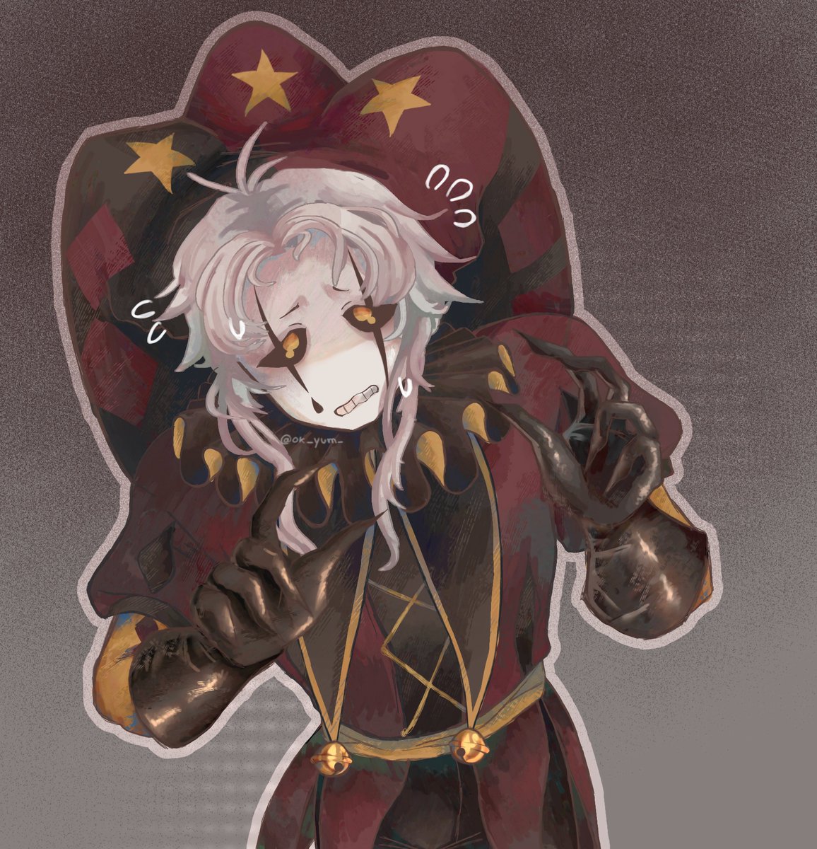 ok_yum_'s tweet photo. Tiene miedo de hacerte daño
.
.
.
#tfc #thefreakcircus #tfcfanart #pierrot https://t.co/ldvxAAY6ry