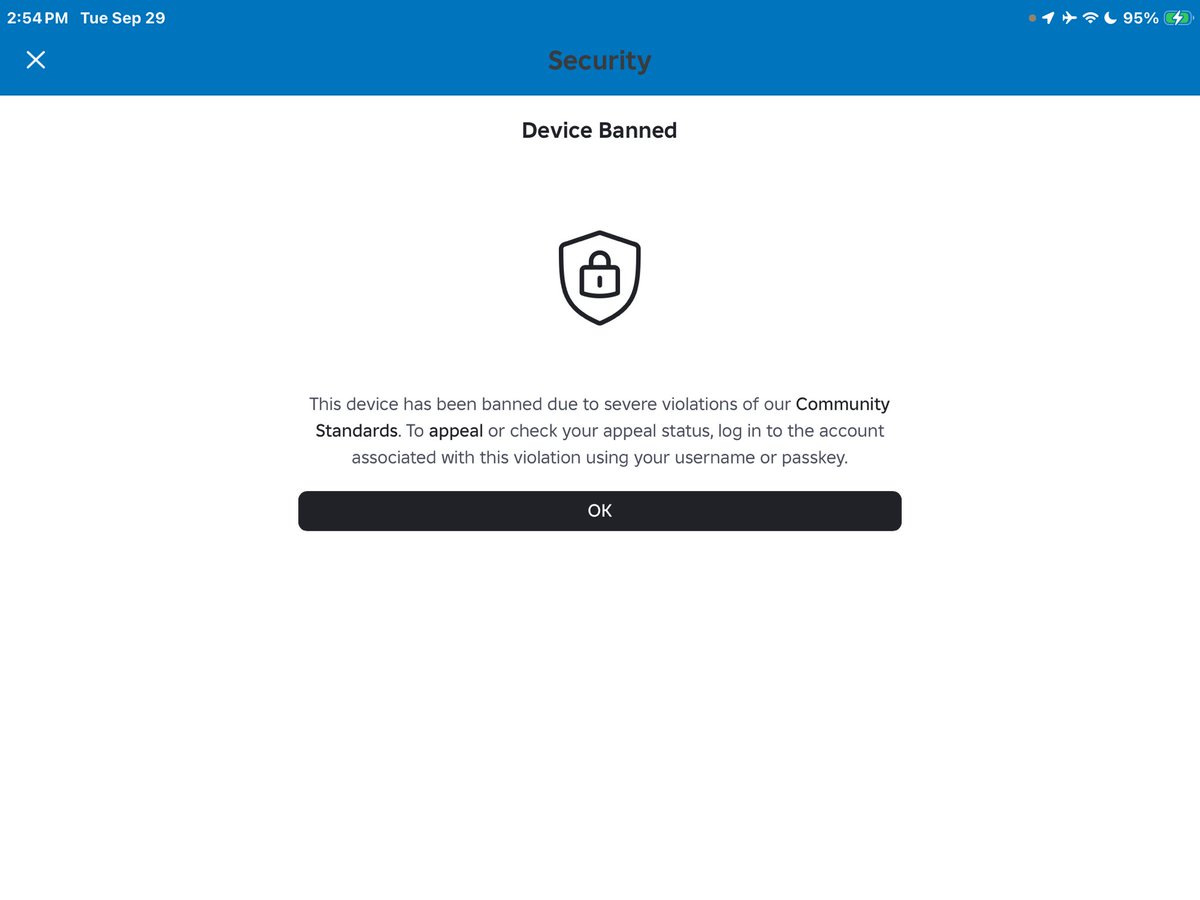Reggimux's tweet photo. @DavidBaszucki Unban the false banned and terminated please! My account Hiimaj15th was terminated with no reason or proof of what I did. Appeals won’t work and end in 5 days with the 30 day limit for appeals https://t.co/ARBKgvejZK