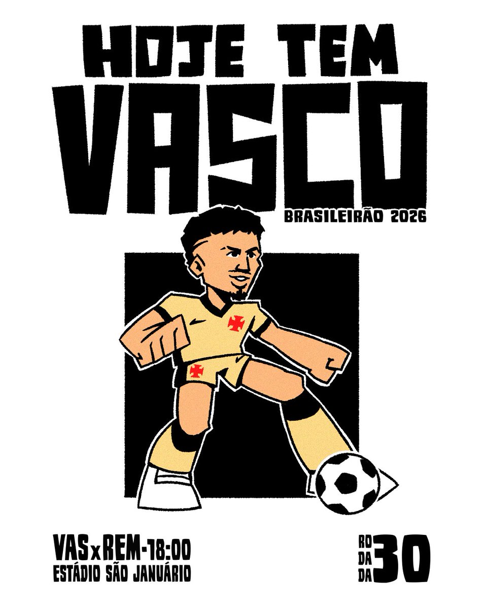 VascodaGama's tweet photo. 💢 HOJE TEM VASCO! 💢

🆚 Remo
🏆 Brasileirão 
🎯 30ª rodada
🏟️ São Januário 
🕓 18h  
📺 Cazé TV, Premiere e Record 

🎨: @vascomics 
 
#HojeTemVasco
#VascoDaGama https://t.co/x9A1PGoNvg