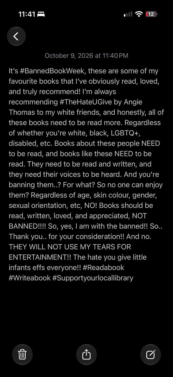 DropandRead24's tweet photo. #BannedBookWeek #TheHateUGive #Readabook #Writeabook #Supportyourlocallibrary @angiecthomas https://t.co/J907cRLqqH