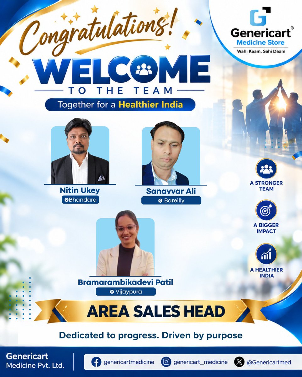 Genericartmed's tweet photo. We are delighted to welcome our latest talent to the Genericart Family. We look forward to growing and innovating together. Welcome aboard! 🤝 #Genericart #NewHire #Career https://t.co/yAJMUUipPL