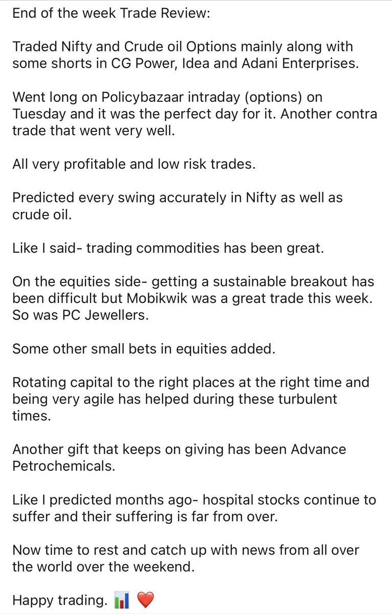 Niharika_Agr's tweet photo. End of week Trade Review 📊 https://t.co/DtNZEIypLZ