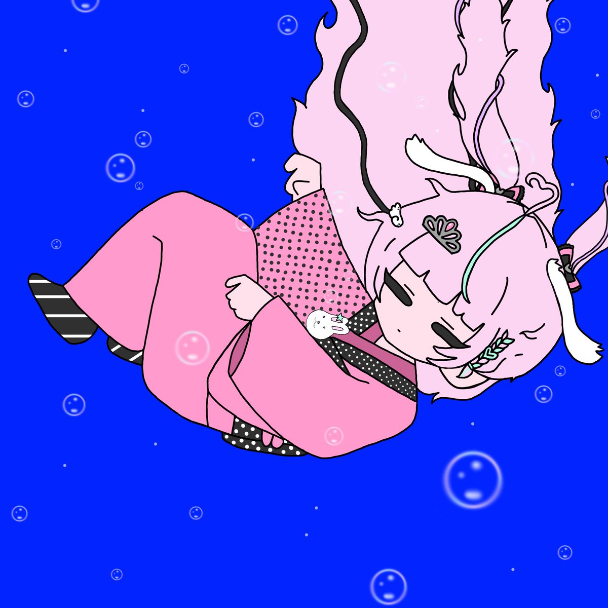 LivingDeadLilly's tweet photo. Working on my art skills!!! Shogi Ichiban water scene but with my Vtuber model!1!1!<3 (+the original song video) https://t.co/Ib3YLCcOtj