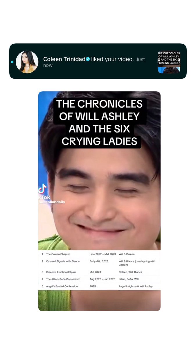 sofdpink's tweet photo. posted this on tiktok and imagine my shock when coleen herself liked it 😭 girl really dodged a bullet and the universe made sure she knew it 💀 https://t.co/E91vEa2XE9 https://t.co/ERFJMWRhGN