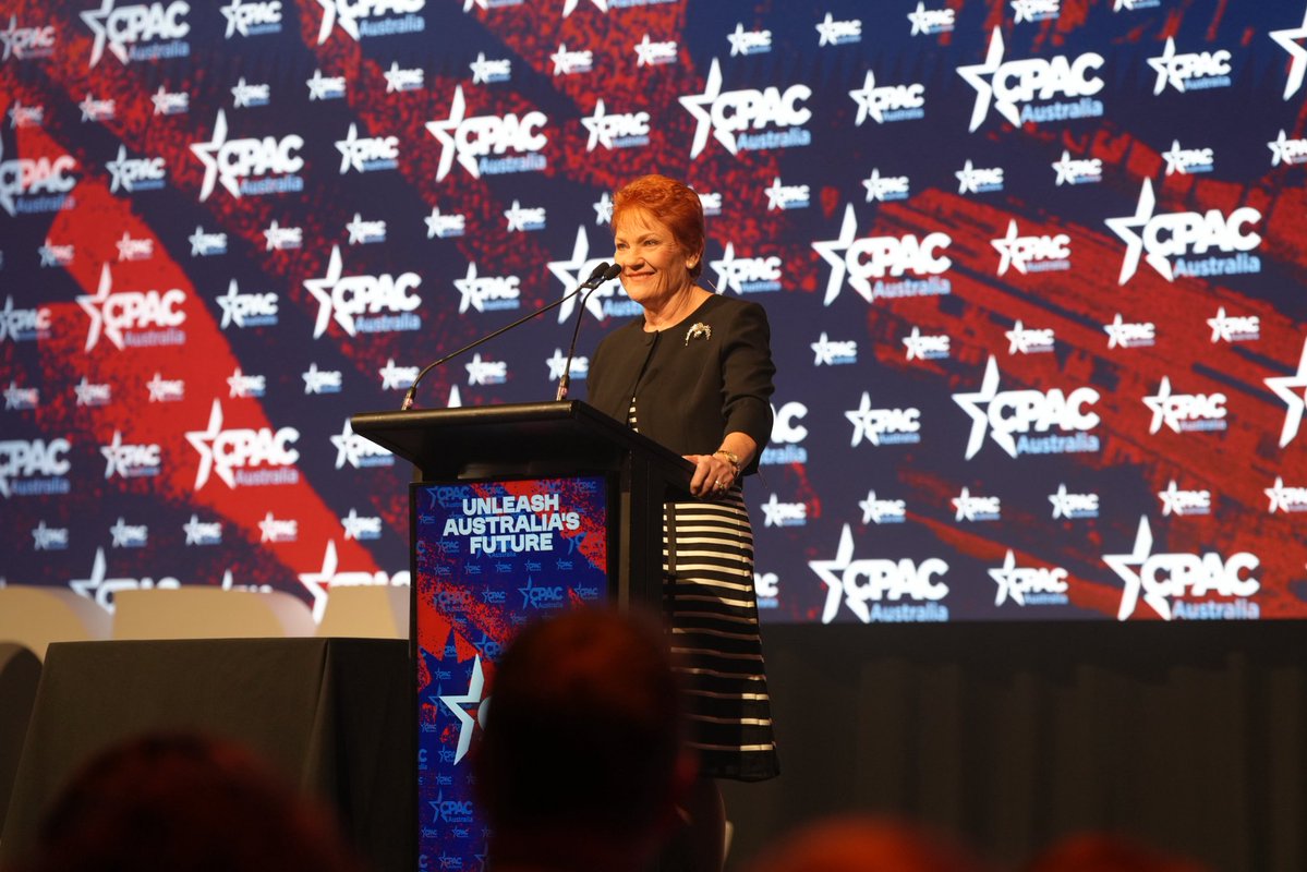 PaulineHansonOz's tweet photo. For 30 years, I’ve fought for everyday Australians who work hard, pay their taxes and just want a fair go.

Australia should be a country where young people can afford a home, families can pay their bills, businesses can thrive, and communities feel safe.

I’m standing up against mass migration, net zero, soaring power prices and a political class that has stopped listening.

I’ll keep fighting to restore free speech, affordable energy, national self-sufficiency and government accountability.

Our country’s best days are ahead of us, but only if we unite to fight for what’s right.

Thank you CPAC!