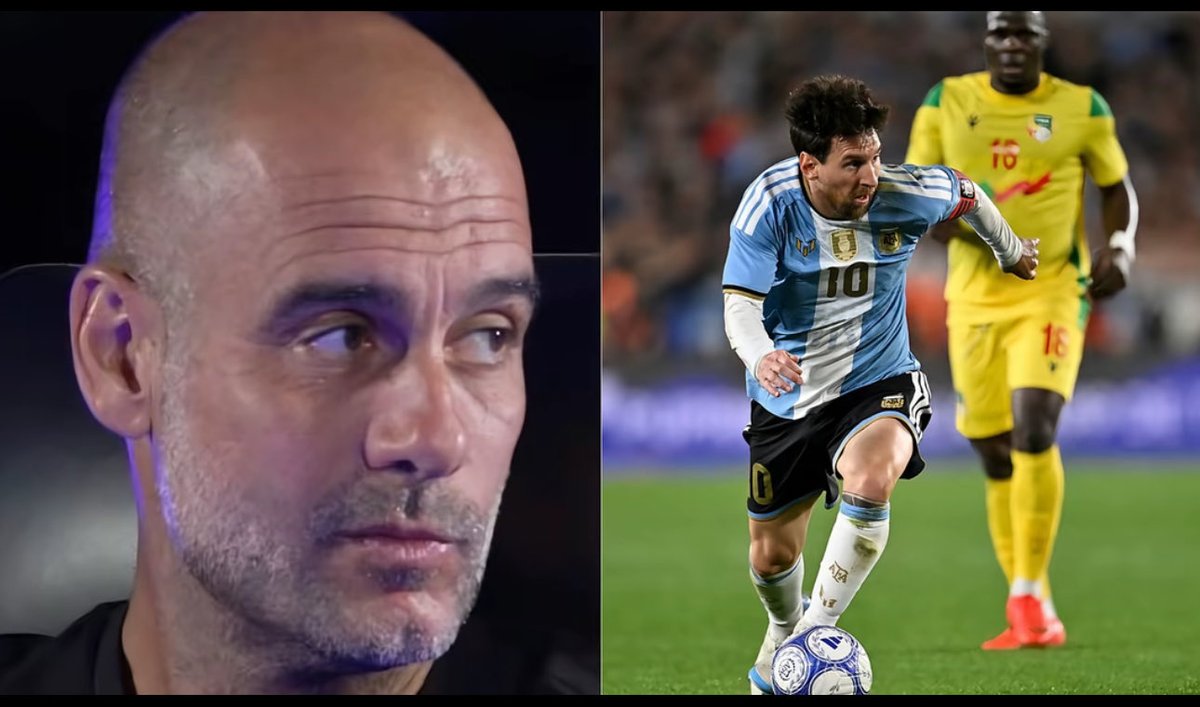 M10J4's tweet photo. 🚨 Pep Guardiola on Lionel Messi saying his legs could no longer give him more:

“The problem with Lionel Messi getting older is that he has declined into still being the best player on the pitch.

So people don’t believe him.

Somebody showed me the clip where Leo ran chasing a ball and people were saying, ‘This is the same man who says his legs cannot give him anymore?’

I said, ‘Yes. That is exactly what he means.’

They watch him at 39, see him create two goals and score another and say, ‘What legs has he lost?’

My friend, you arrived at the cinema during the final ten minutes.

You have no idea what happened before you sat down.

Imagine a boy watching this game with his father.

He asks, ‘Dad, I don’t understand. Messi is still the best player. Why is he retiring?’

His father should not show him another match from 2026.

Show him 2011.

Show him 2012.

Show him 2015.

Then tell the boy, ‘The man you are watching now used to do all of this with legs that could do whatever his brain requested.’

That is the difference.