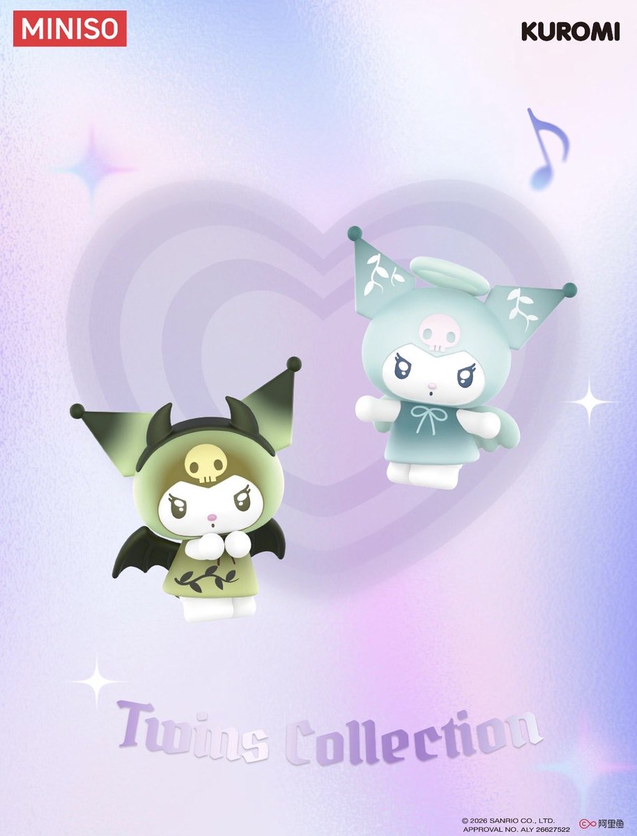sanrio_fan_jp's tweet photo. 🌟💖【 🖤 海外グッズ情報 🖤 】💖🌟

MINISO×クロミの新作「Twins Collection」が登場決定✨

💜🖤悪魔＆天使デザインの双子ビジュアル！
🖤💜なんと全24種類の大ボリューム👀🔥

海外限定のクロミ様フィギュアが可愛すぎる🥺❤️‍🔥

#クロミ #MINISO #サンリオ https://t.co/uNNSxsVGqm