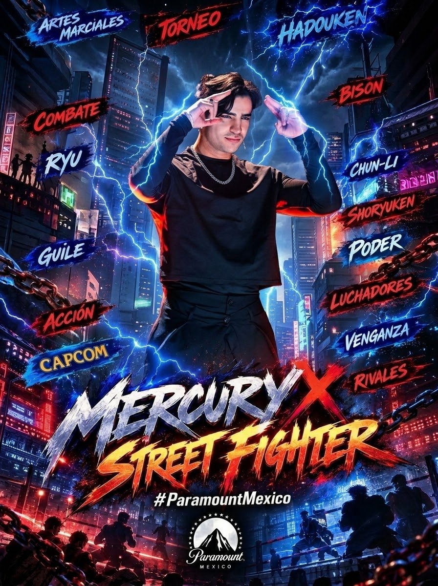 PeligrosasAaron's tweet photo. Iniciamos con la segunda tendencia de la noche. ⚡

Utiliza las palabras que encuentres en la imagen+ La frase y hastag de la Tendencia. 🔥

MERCURY X STREET FIGHTER 
#ParamountMexico 

Vamos con todo Onichans😎 https://t.co/eWV4iSkhvC