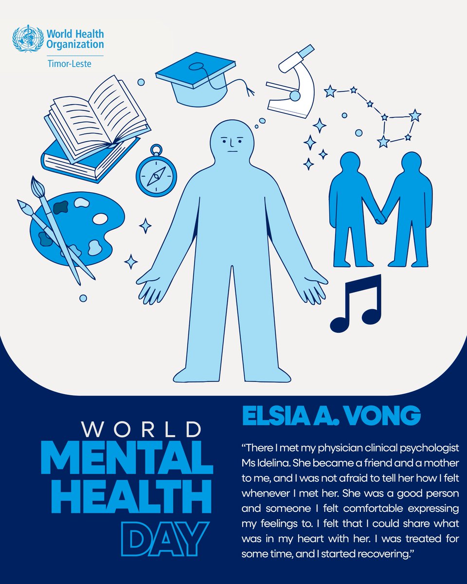 WHOTLS's tweet photo. Anxiety and depression are more common than we think, and recovery is possible. Elsia tells WHO how she found her way through, and what support made the difference. Her experience is expertise. If you are struggling, talk to someone you trust. #WorldMentalHealthDay https://t.co/PetvSOUgkT