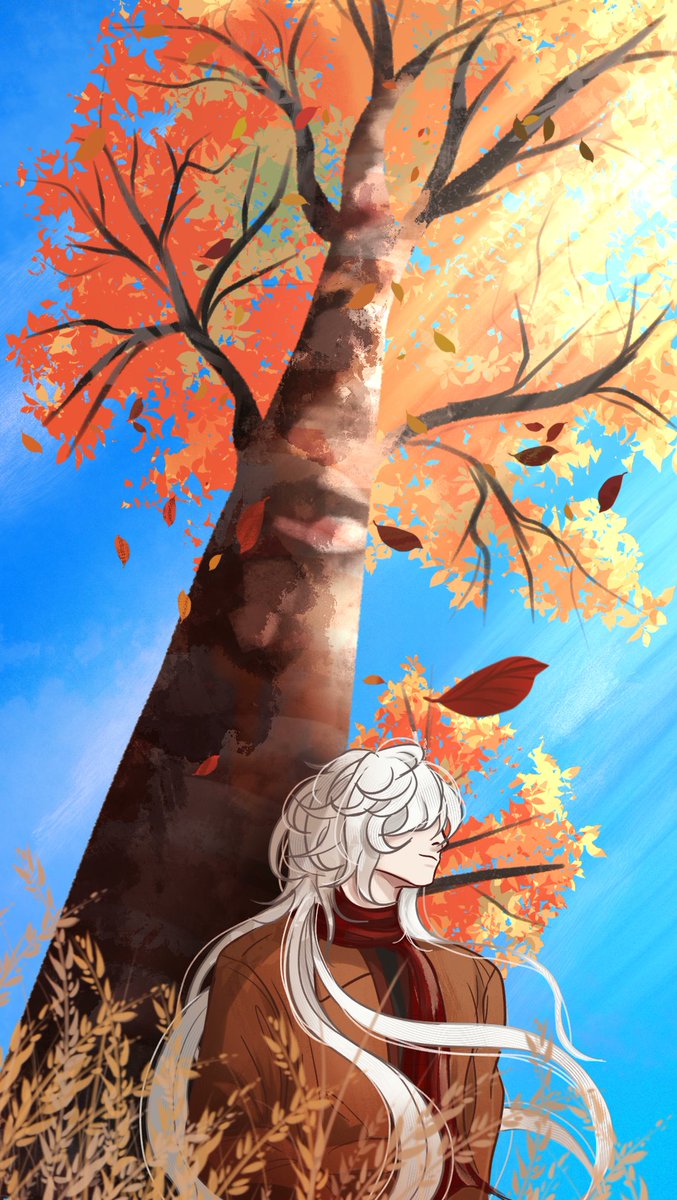 sobamorii's tweet photo. Grim enjoying a fall day 🍂
#ADWD #ADateWithDeath https://t.co/PqhDKJDnhg