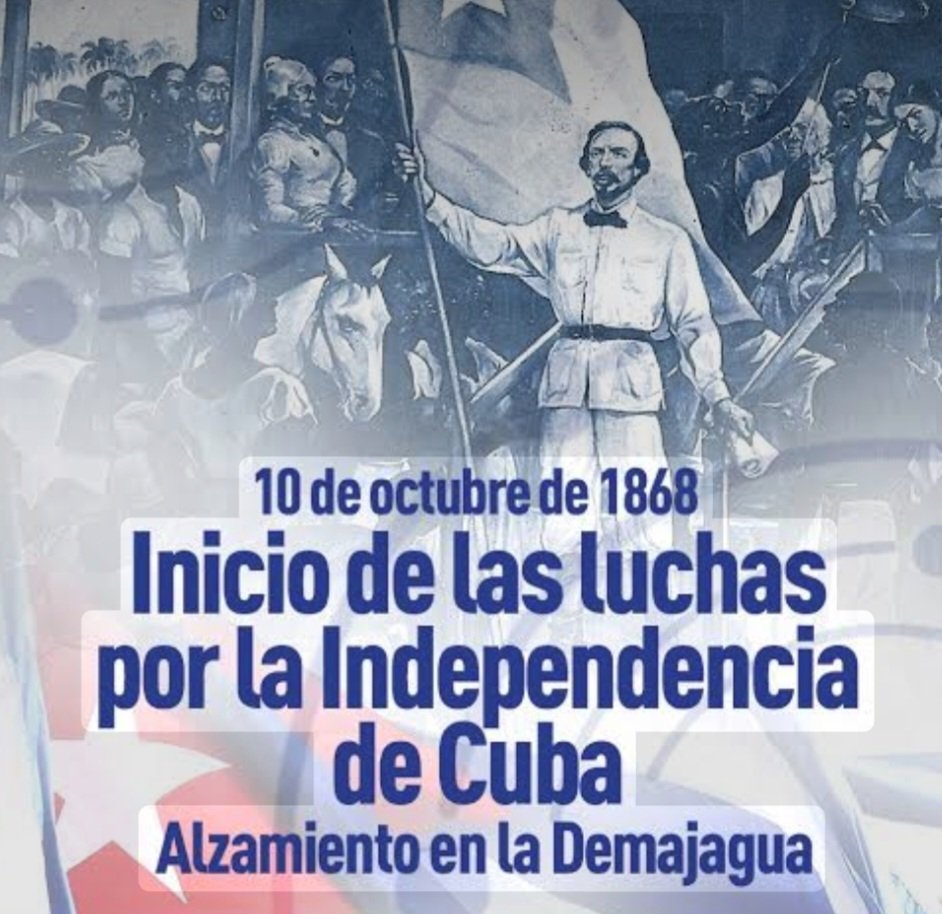 MirtaBenit58880's tweet photo. El 10 de octubre de 1868, Carlos Manuel de Céspedes («el Padre de la Patria») se alzó en armas en su ingenio La Demajagua, dándole la libertad a sus esclavos y dando inicio a la Guerra de los Diez Años contra el dominio colonial español.#CubaViveEnSuHistoria 
#CubaCoopera https://t.co/ze42v23Qyn