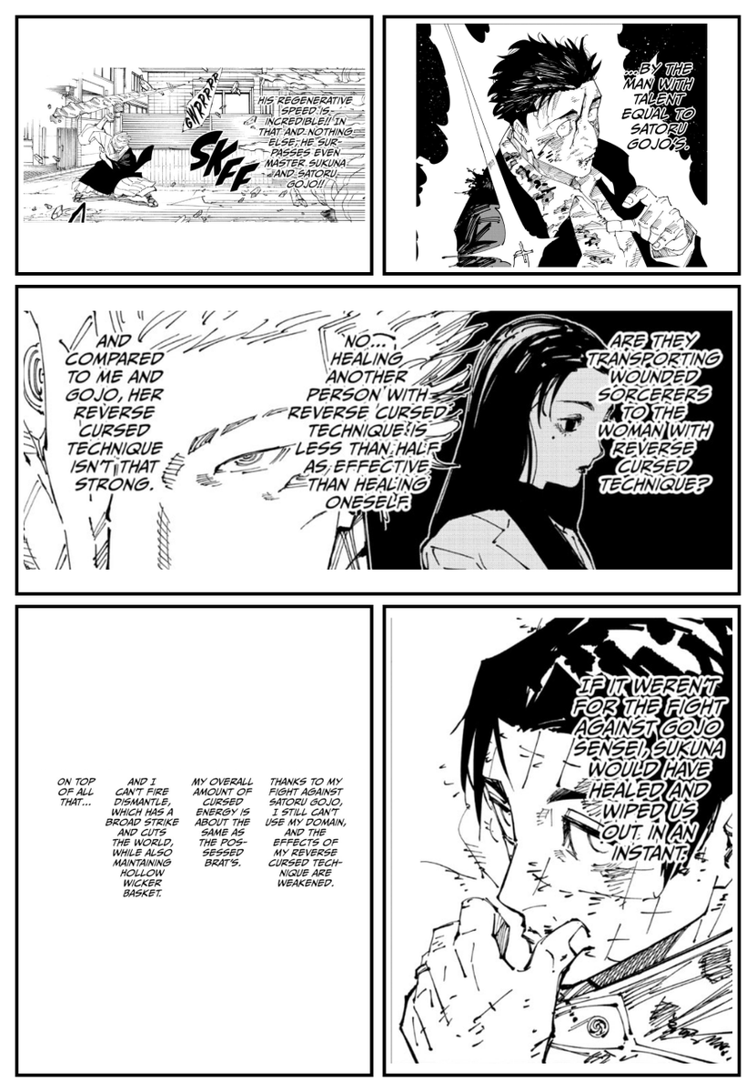 sanjay_yk's tweet photo. Satoru Gojo died in Chapter 236, and in the remaining 35 chapters, he or his name appeared once every 2 or 3 chapters. Gege can't stop hyping Gojo even after he was either sealed or killed.😭

#jujutsukaisenㅤ 
#GojoSatoru https://t.co/8LK6XBZ5F8