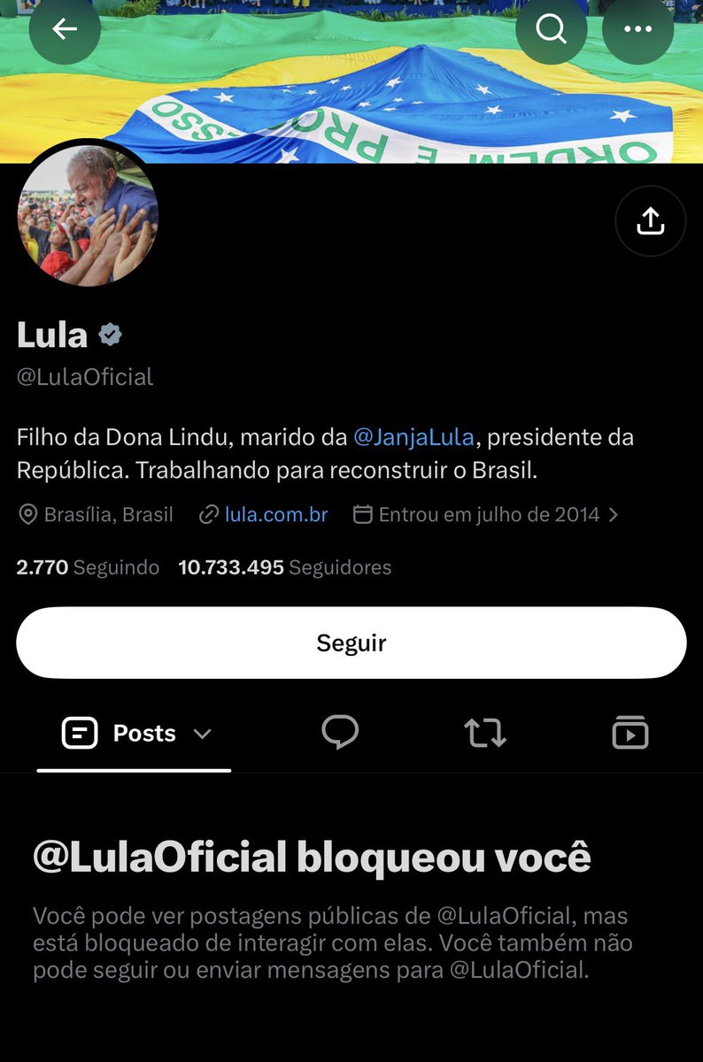 edidarc's tweet photo. @ItaloMarsinho E eu que nem sei por que o Lula me bloqueou kkkkk https://t.co/5W88sIZbtU
