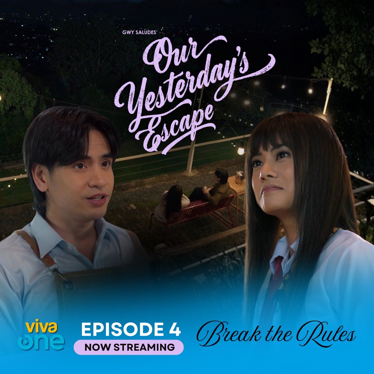 VivaOnePH's tweet photo. It’s time to escape with your loved one! EPISODE 4 now streaming! 🫂🍃
‘OUR YESTERDAY’S ESCAPE: EPISODE 4 - BREAK THE RULES’ NOW STREAMING exclusively on #VivaOne! https://t.co/hI67lrgYzO
#OYEBreakTheRules
#OurYesterdaysEscape
#SeeYouYesterday
#JaiNicole https://t.co/ACD0yPyu9k