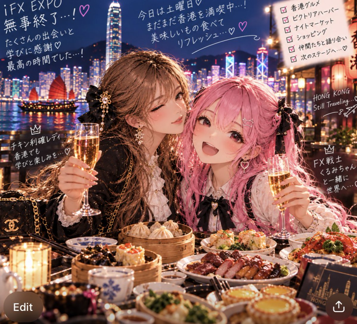 StoryOfL_Sarah's tweet photo. 本日深夜便で日本です。
#FX戦士くるみちゃん も出てきてFX界隈がまた盛り上がってきそうな気配。

#ピンク髪のFXガール #FXAvatar ＃チキン利確レディ #くるみちゃん https://t.co/BsVdEne4ox