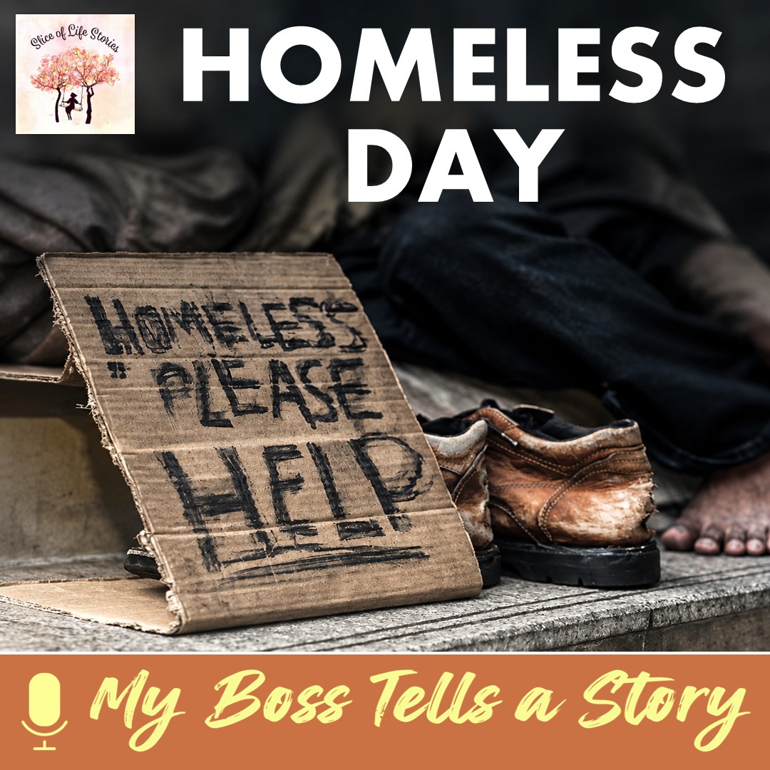 sliceoflife466's tweet photo. Homeless Day with 🎙 My Boss Tells a Story 
 
▶ https://t.co/nzQah54a6W 

#myboss #peacefulvibes #thankgod #opportunity #respectful #temple #traditional #resolve #parents #podcast #homelessday #helpthehomeless #volunteerforchange #donateforacause #charity #bekind #shelterforall https://t.co/gORDPbXC2b