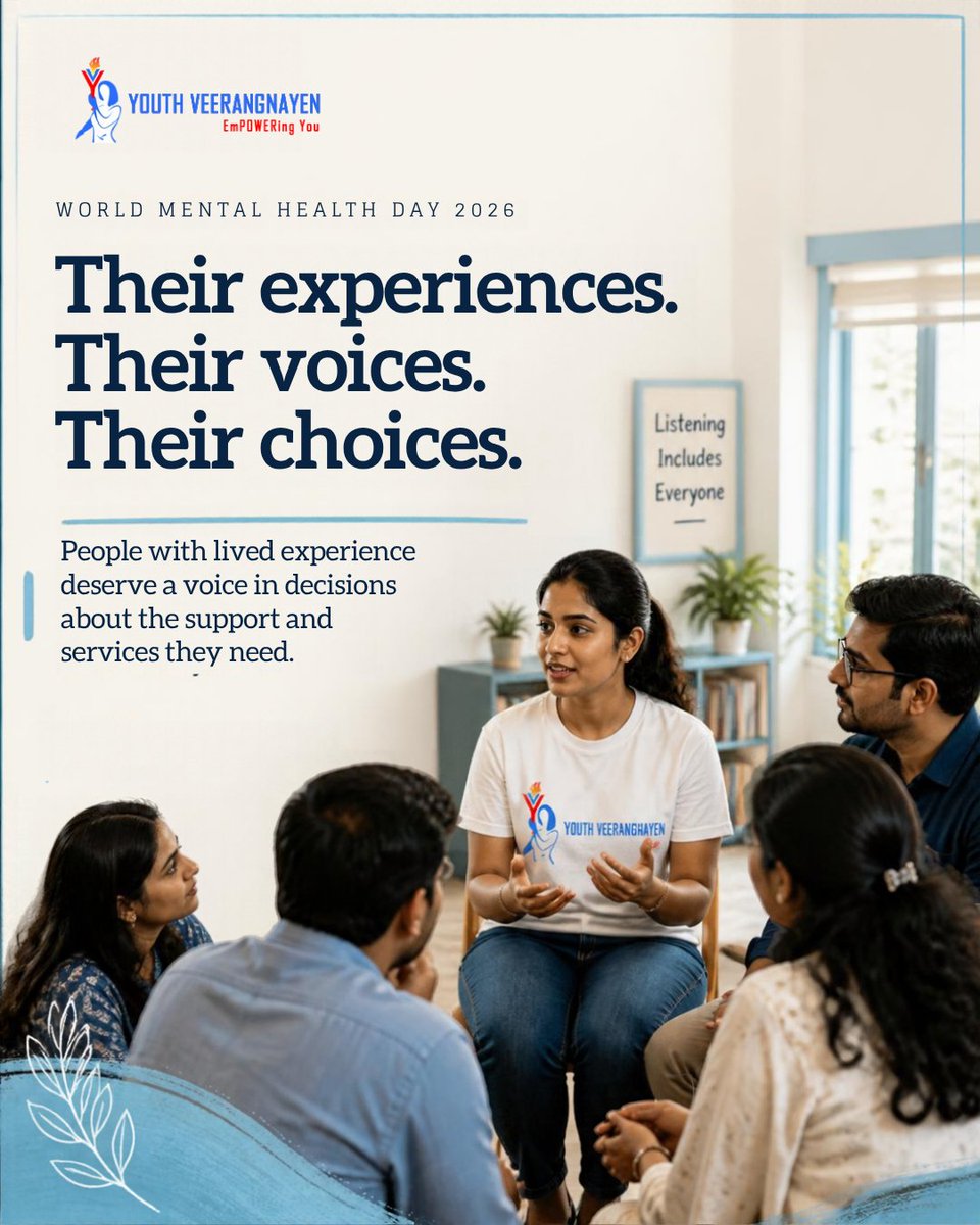 Yveerangnayen's tweet photo. Some women hide their pain. Some children struggle to explain theirs. Some voices are excluded from decisions that affect their lives.

This #WorldMentalHealthDay, let's listen, include and act. Every voice matters. 💚

#MentalHealthMatters #YouthVeerangnayen https://t.co/ZsrDB7WU0f