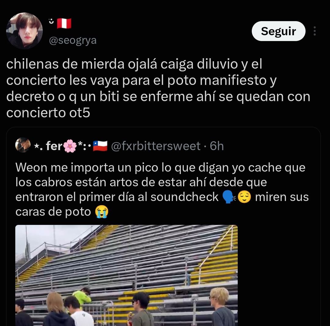 bluelyleo's tweet photo. Desearle otro diluvio a un país entero y una enfermedad a uno de los chicos no las hace ver superiores ni les da la razón; las hace ver como unas estúpidas que carecen de sentido común y empatía. Hay una gran diferencia entre expresar descontento y desearle desgracias a los demás https://t.co/p4sCGaowM6