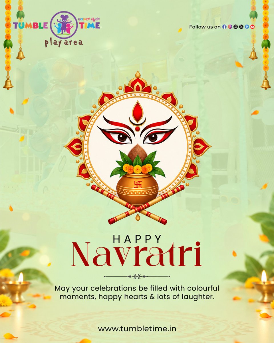 tumbletimeplay's tweet photo. Nine nights of celebration, countless reasons to smile, and memories that make childhood special!

May your festive season be filled with fun, laughter, and togetherness.

Happy Navaratri !

#HappyNavaratri #TumbleTime #NavaratriWishes #KidsPlayArea #FestiveFun #HappyKids https://t.co/DAA598TWHu
