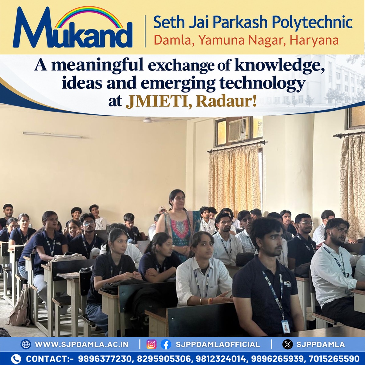 sjppdamla's tweet photo. Expert Session under the Faculty Exchange Programme on “How Big Data Works with Artificial Intelligence” was conducted at JMIETI, Radaur, Yamunanagar, Haryana
#FacultyExchangeProgramme #ExpertSession #BigData #ArtificialIntelligence #AI #Technology #BCA @Jmietiradaur https://t.co/tXk5Ifx0km