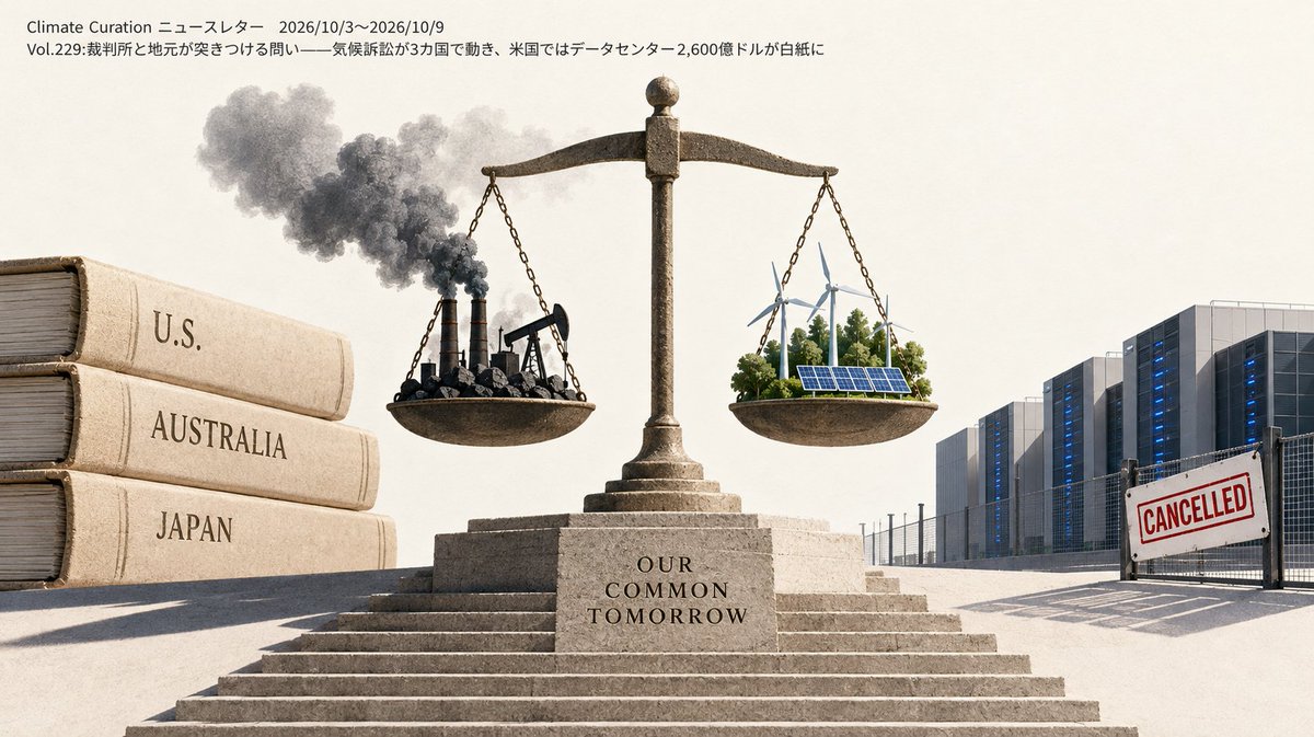 SocialCompany's tweet photo. 地元の反対で中止された米国のデータセンター投資が、今年だけで2,600億ドルを超えたとのこと。同じ週、気候の責任を問う裁判も米・豪・日で開かれたそうです。誰が負担し、誰が拒むのか。今週の #ClimateCuration で整理してみました👇
https://t.co/ogloGYbeKP https://t.co/bpsQh7ADGK