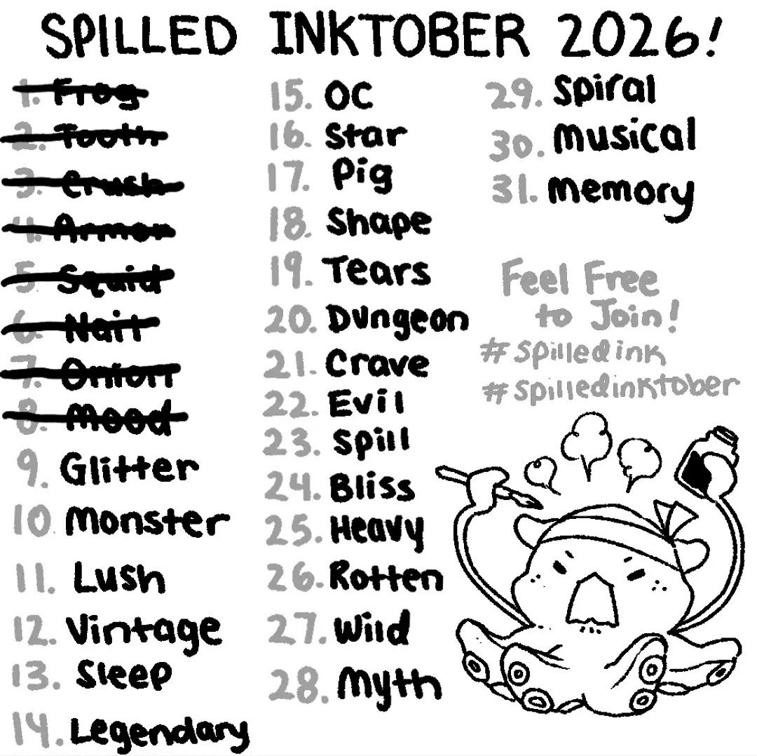 SaltyBeezh's tweet photo. Day 09: Glitter
#spilledink #spilledinktober #inkart #inkillustration #inkdrawing https://t.co/0QigXYvOYv