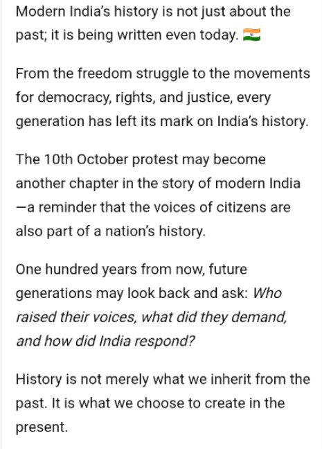AlwaysBeSRV's tweet photo. #ModernIndia #October10Protest #IndianHistory #Democracy #cjp @CJP_for_India @BJP4India @INCIndia https://t.co/ZOVgxWcjvF