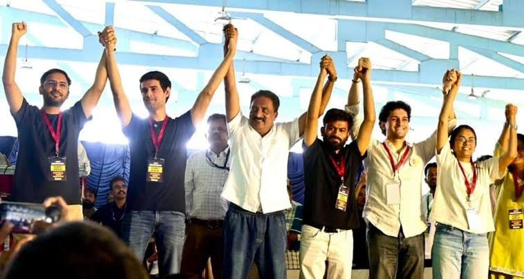 mkstalin's tweet photo. The scenes unfolding in Delhi today, and the scale of repression being unleashed against peaceful protesters, bring back painful memories of the Emergency that I lived through.

All political leaders, students and young protesters detained in Delhi and across the country must be released immediately.

I strongly condemn the TVK Government in Tamil Nadu for acting as an extension of the BJP and unleashing police repression against protesting students.

The Union Government must immediately end its assault on the youth who are peacefully exercising their democratic right to protest. Dissent is not a crime, and democracy cannot survive by silencing those who rise to defend it.

The resignation of Chief Election Commissioner Gyanesh Kumar is non-negotiable. Beyond his resignation, all the damage done to the institutional framework of the Election Commission must be undone, and its independence and integrity restored.

@abhijeet_dipke @cockroachisback @nehaaisa @aishe_ghosh @dhruv_rathee