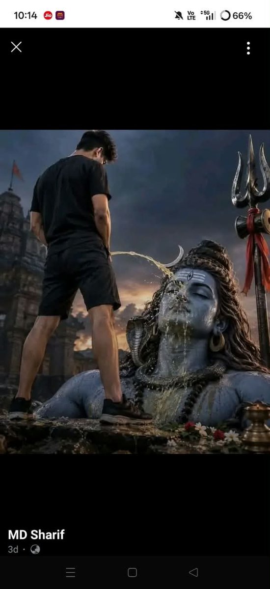 Lakshmi_D_N's tweet photo. REPOST UNTIL HE GETS ARRESTED 🚨

MD Sharif  from Nimtala, Kolkata is mocking Bhagwan Shiv ji &amp; Hindu Deities on  and trying to create communaI unrest. 

Requesting @kolkatapolice to take strict action and ARREST him ASAP. https://t.co/x5FkIjpKQG