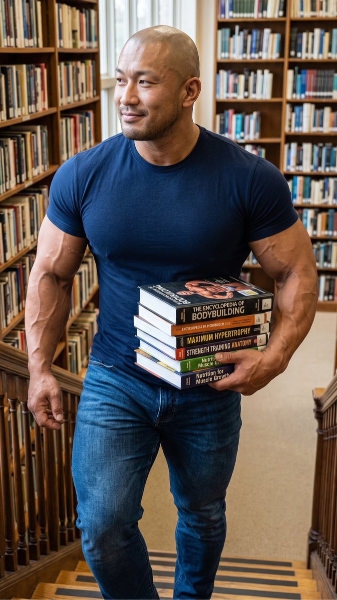KNNKOTK's tweet photo. "In the Library"

#筋肉男 
#BULKY #BEEFY #BEAR #DADDY https://t.co/yas6zbiDag