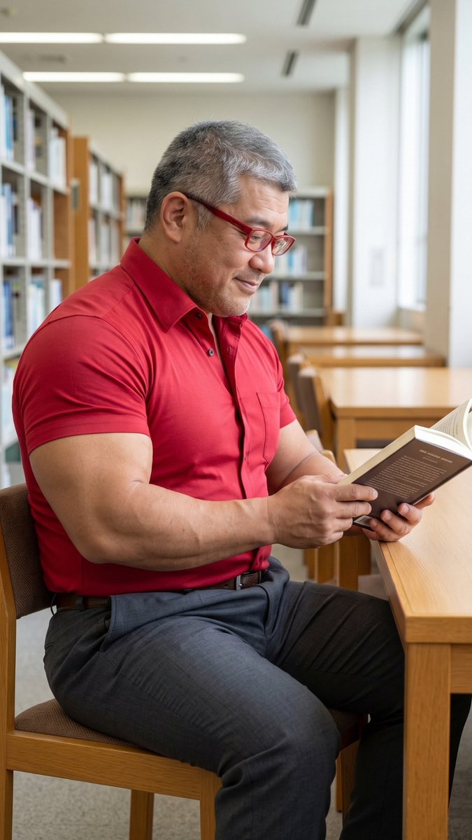 KNNKOTK's tweet photo. "In the Library"

#筋肉男 
#BULKY #BEEFY #BEAR #DADDY https://t.co/yas6zbiDag