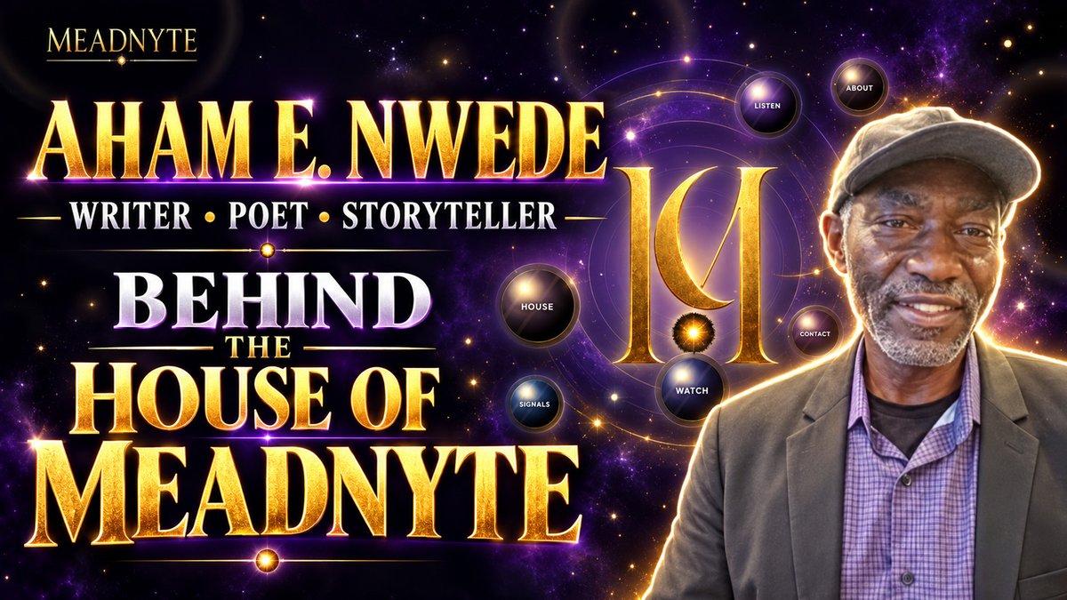 BionicBuzz's tweet photo. 📷 Bionic Buzz® interviewed Aham E. Nwede, the #writer, #poet, #storyteller and multidisciplinary creative #artist behind The House of #Meadnyte—an interconnected creative world that brings together #poetry, #music, #spokenword, #imagery, #film, and #storytelling. https://t.co/u7WiOtV27i