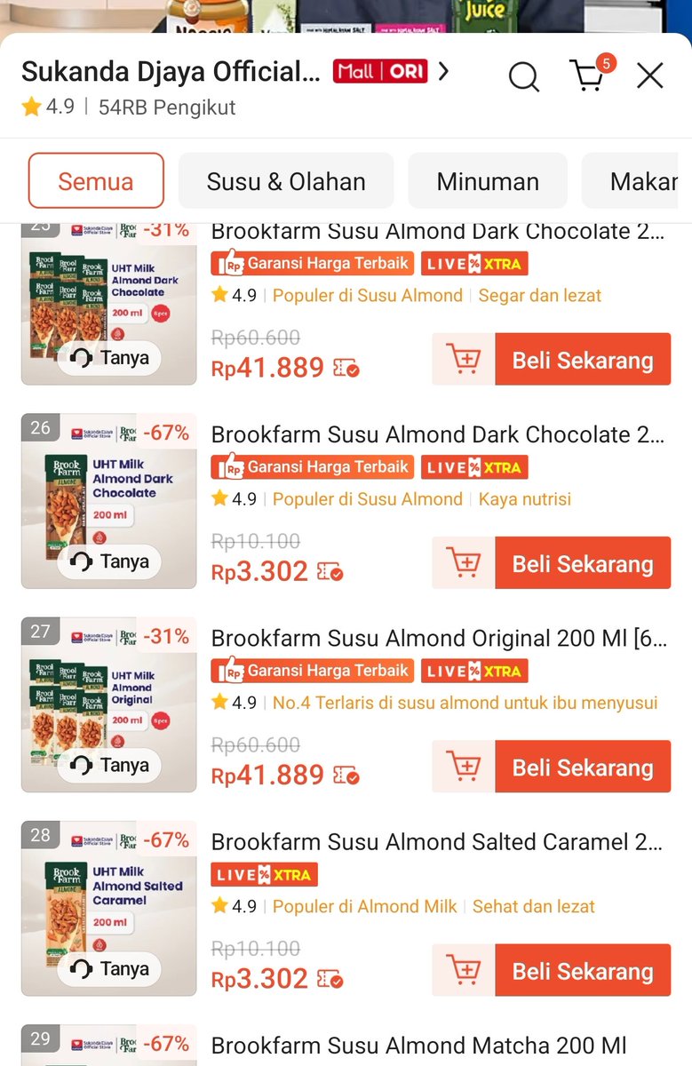 kimmyexp's tweet photo. Lagii LIVE Sekarang, cpt masukin ke keranjang 

Buat diskon 50% 30RB TANPA WAR NANTI JAM 20:00✅✅✅
(berlaku cuma 5 menit)

Masukin produknya dari sekarang👇🏻
https://t.co/g5tV4BY2Qy
Susu uht, susu diamond, almond dll

Pastiin berhasil add ke keranjang ada tulisan shopeelive https://t.co/zgc3tKP7C7