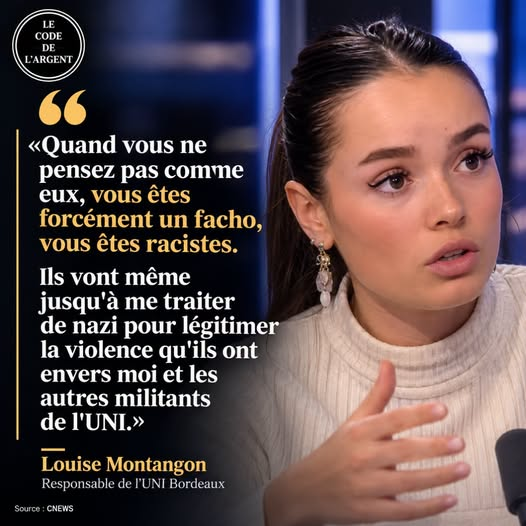 BlemontD's tweet photo. Louise Montangon dénonce le climat politique qu’elle subit à l’université. https://t.co/oPaXEVFMFr