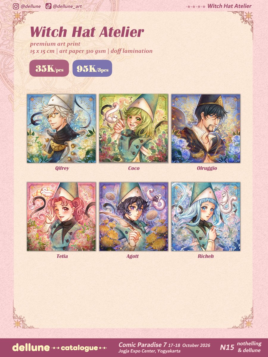 dellune09's tweet photo. My Comic Paradise 7 catalogue
[🔁&amp; 📷are highly appreciated~❤️🥺]
For OTS Pre-0rder or Mail 0rder, link on my bio!

🗓17-18 October 2026
📌N15 nothelling &amp; dellune
Jogja Expo Center, Yogyakarta

See you there!
#comipara7 #comipara #comiparacatalogue #witchhatatelier #RGG0
(1/5) https://t.co/O4OqxMioj3