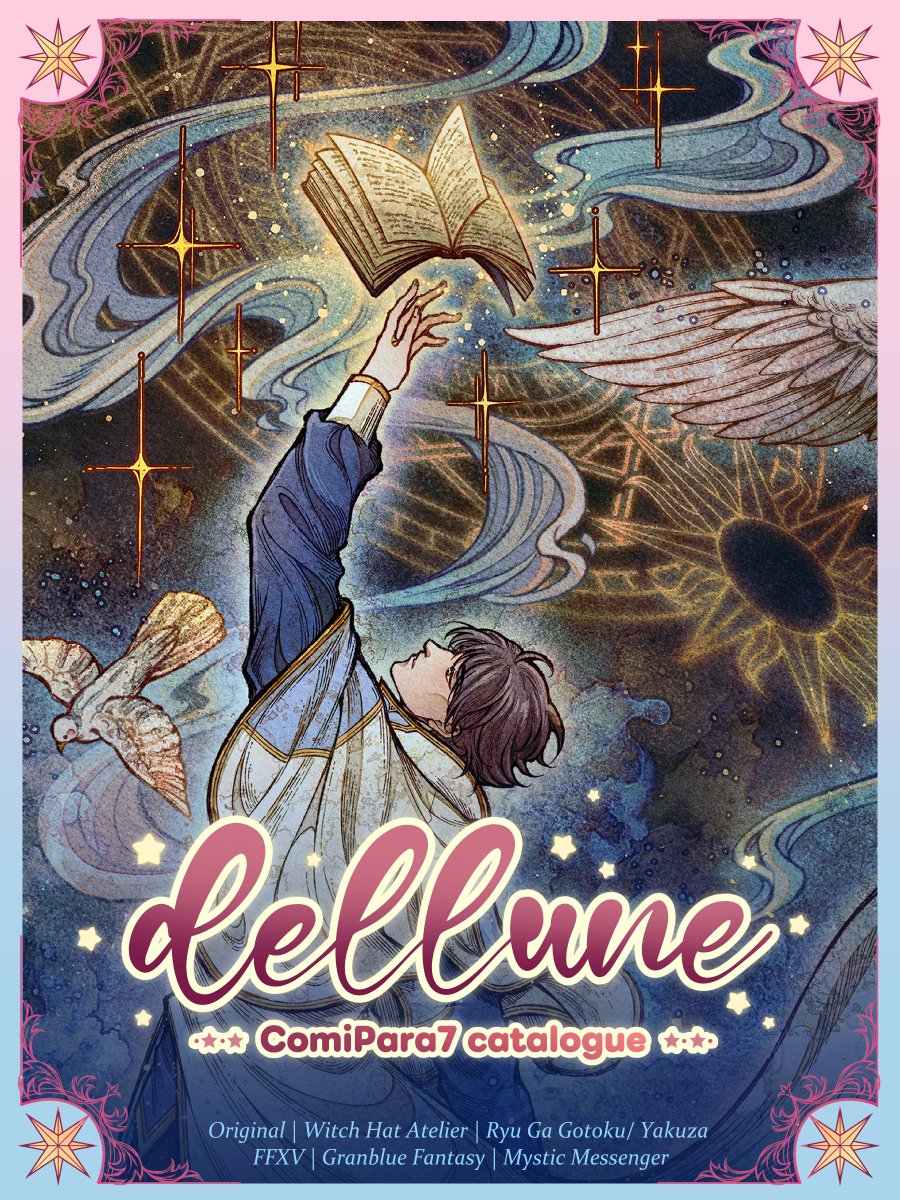 dellune09's tweet photo. My Comic Paradise 7 catalogue
[🔁&amp; 📷are highly appreciated~❤️🥺]
For OTS Pre-0rder or Mail 0rder, link on my bio!

🗓17-18 October 2026
📌N15 nothelling &amp; dellune
Jogja Expo Center, Yogyakarta

See you there!
#comipara7 #comipara #comiparacatalogue #witchhatatelier #RGG0
(1/5) https://t.co/O4OqxMioj3