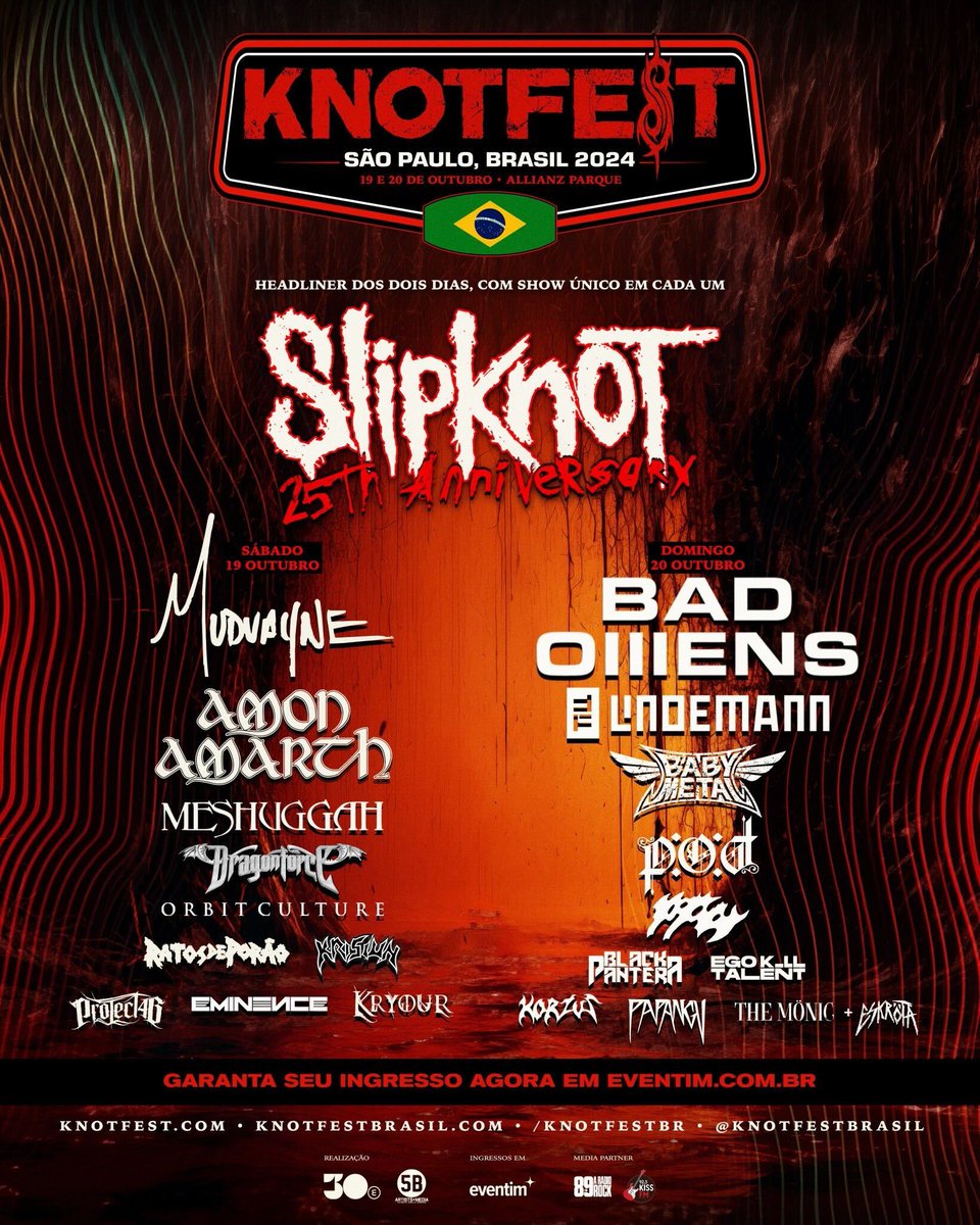 igormirandasite's tweet photo. Há 2 anos, começava em São Paulo o Knotfest Brasil 2024. O Slipknot se apresentou nos dois dias. Também rolaram shows de Mudvayne, Bad Omens, Amon Amarth, Till Lindemann, Babymetal, entre outros.

Quem aí esteve nesse festival? https://t.co/CL74R2WIjk