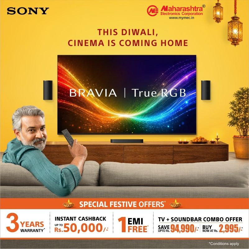 mec_pune's tweet photo. 🪔 This Diwali, Cinema Is Coming Home! 🎬✨

Experience breathtaking colours, stunning visuals, and the ultimate cinematic experience with Sony BRAVIA True RGB.

Bring home the magic of cinema and make every festive moment unforgettable!

#SonyBRAVIA #TrueRGB #DiwaliCelebration https://t.co/dqx79gU4Fg