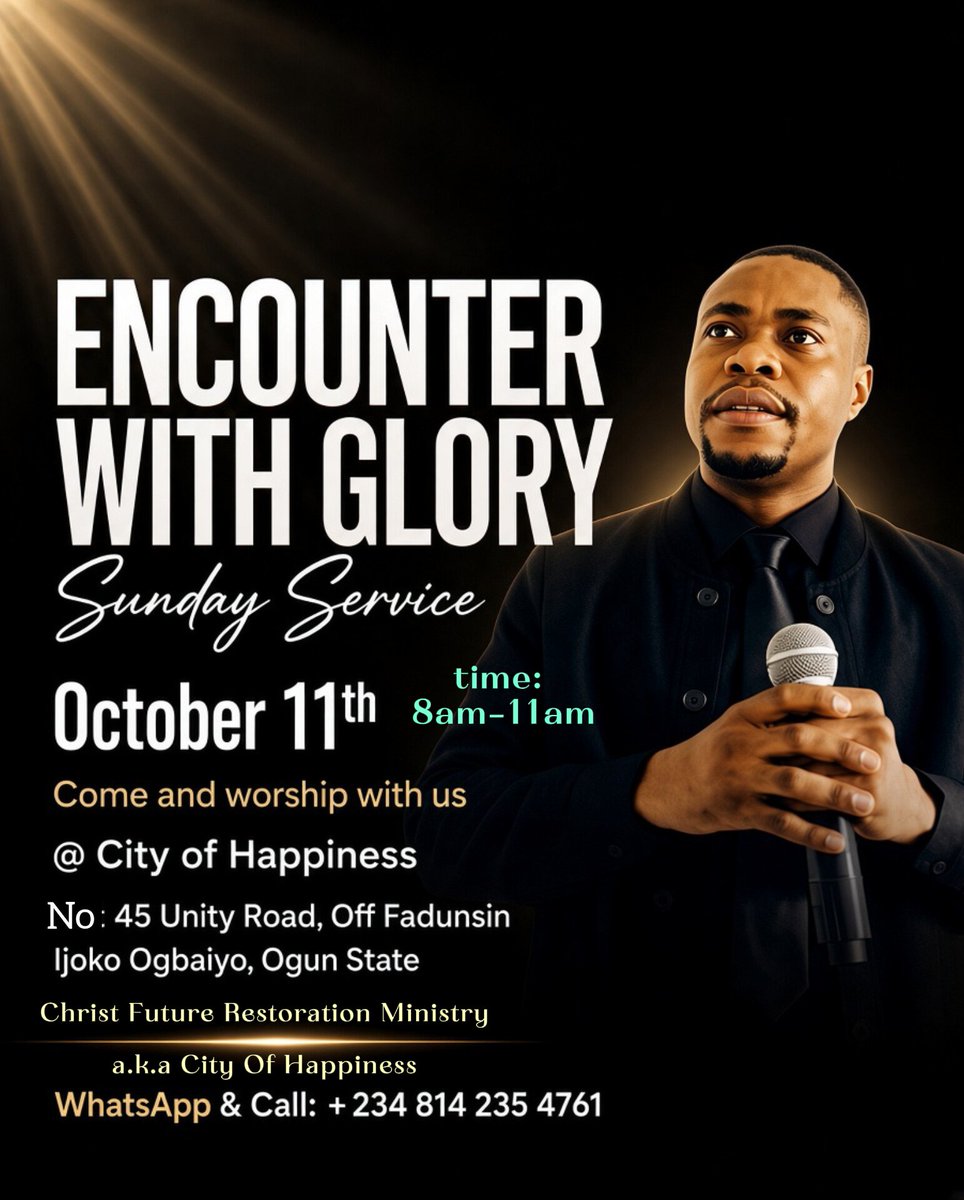 Isrealitehero's tweet photo. One encounter with the glory of God, will end years of struggle, Don't miss this Transformation be there on Sunday. https://t.co/mdG4MM3ghD
