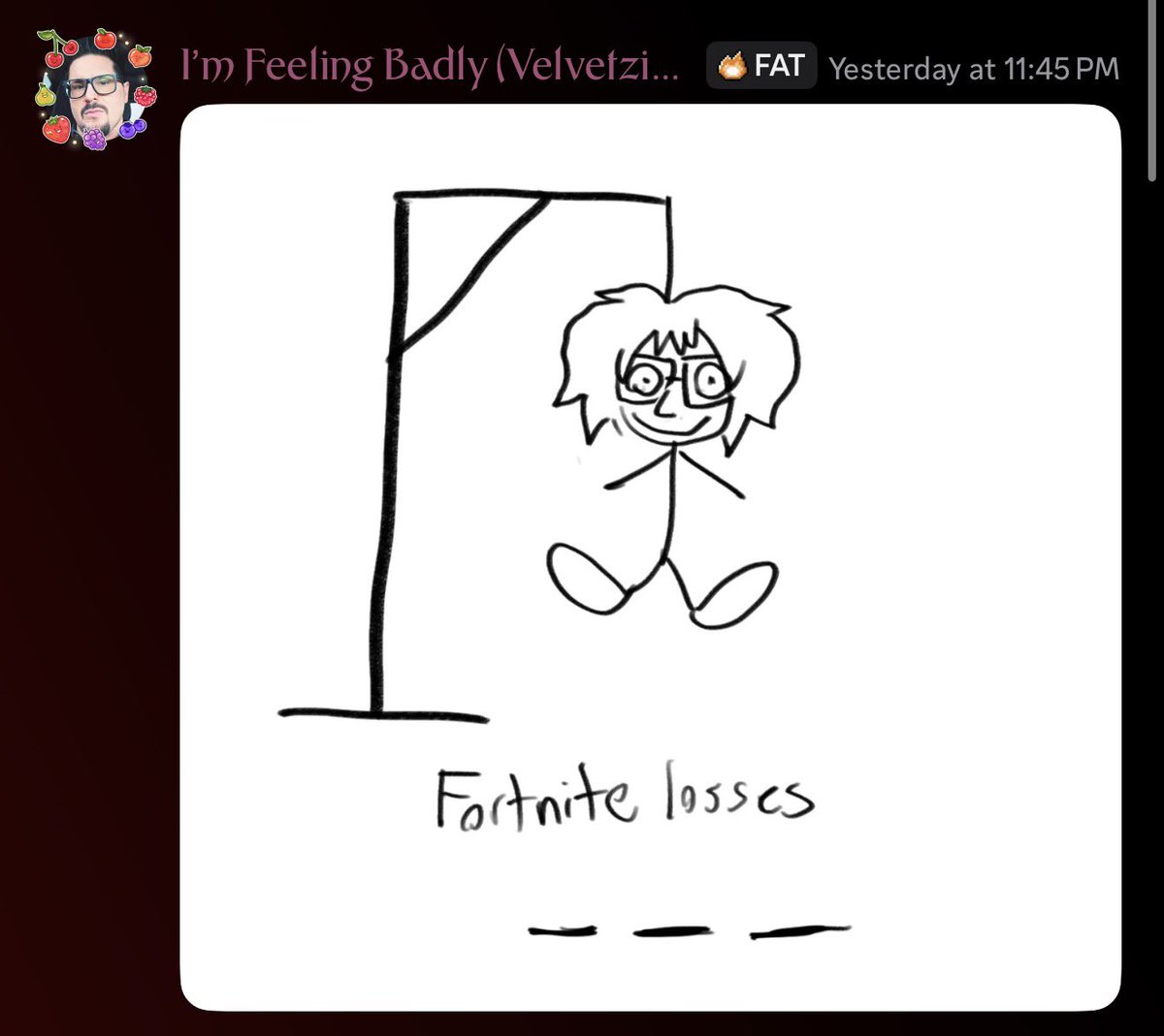 Velvetzienzz's tweet photo. Faa server going great (facty lived bc we are so good at fortnite) https://t.co/8O75VtLDtS