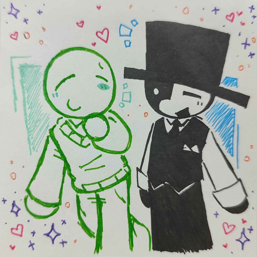 Stabberoniz's tweet photo. [ MagicMirror ]
Drew this at work. I havent drawn traditionally in a bit https://t.co/W06oXNngzm