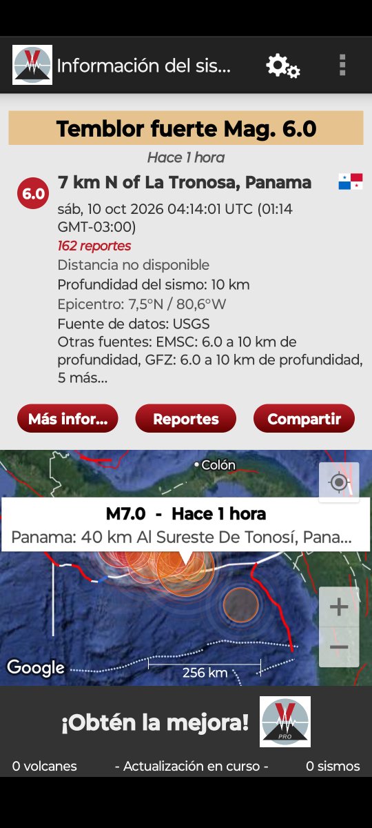 malenahermosill's tweet photo. PANAMA no cesan la réplicas un 6.0  en la escala de momento a muy poca de profundidad sacudió nuevamente . GRAN ACUMULACION de energía. Más de 170 reportesy siguen. https://t.co/Sl5UZYAVUS