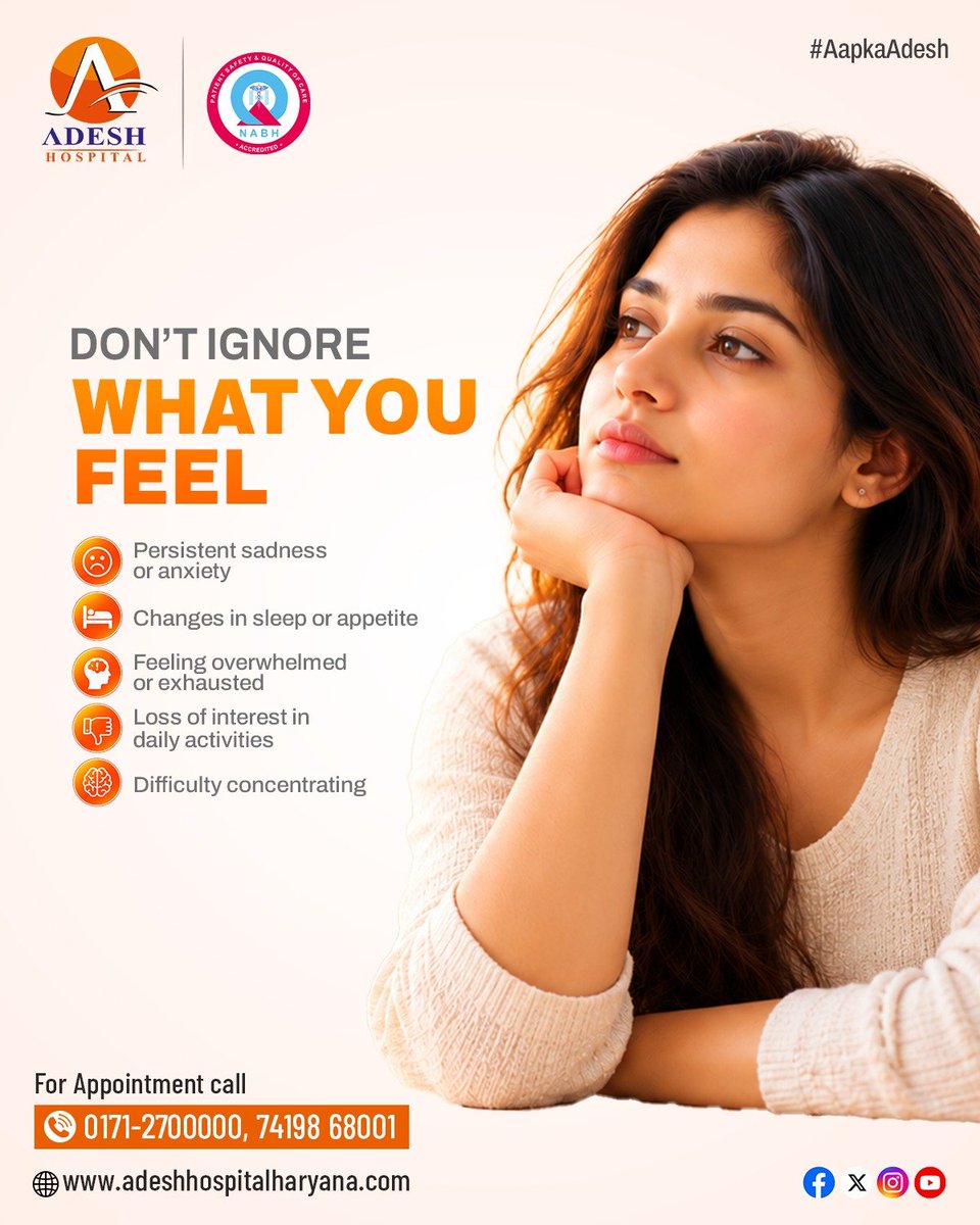 AdeshHospital's tweet photo. World Mental Health Day 🧠
Your Mental Health Matters!

📞 Call Now: 0171-2700000 | 74198 68001

#WorldMentalHealthDay #AdeshHospitalHaryana #MentalHealthMatters #MentalHealthAwareness #AapkaAdesh https://t.co/uJZXCPlsxW