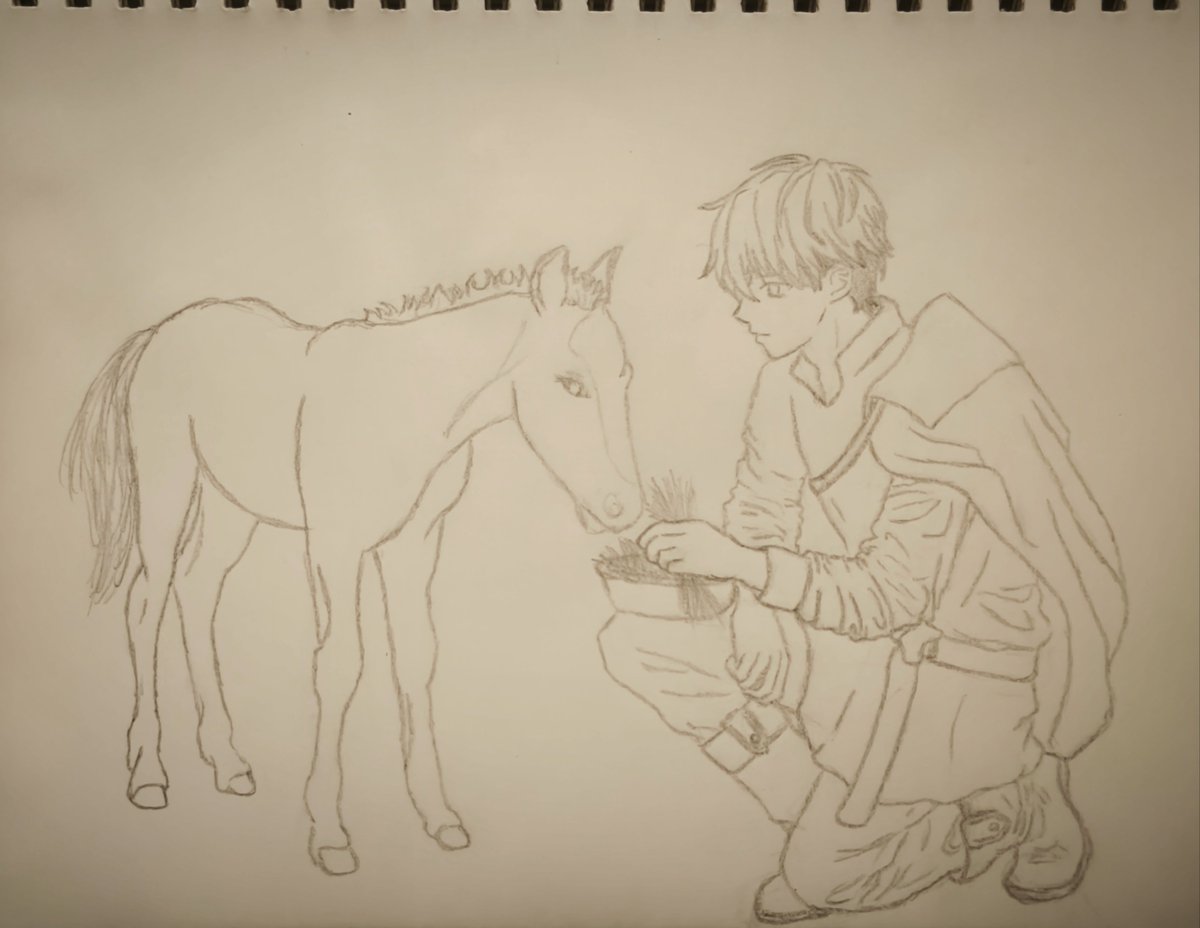 XClaireX11's tweet photo. Día 9: Varkas y Tork.
"–A quien le daba de comer era a un caballo, no a una persona. Tork, cuando era un potrillo, daba incluso más trabajo que Su Alteza".
#잊혀진들판
#忘れられた野原
#TheForgottenFields https://t.co/Wrk3lodmTD