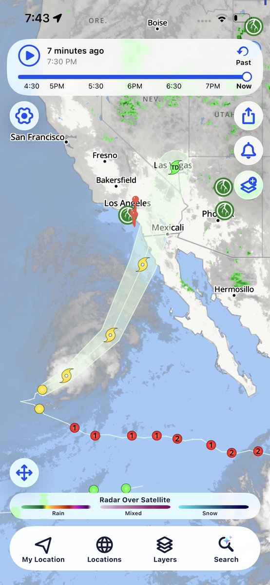 OCstormrecorder's tweet photo. All systems a go for a extremely unusual and rare tropical storm landfall near San Diego Saturday the 10th into Sunday the 11th. Not everyone may see winds gusts 39+ mph sustained but as of now San Diego has the highest chance for that after being issued a rare ts watch 🌀🌧️⛈️🌴 https://t.co/D3ineqwviM