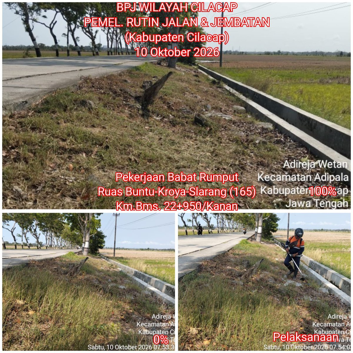 BPJCilacap's tweet photo. Halo Sahabat #JalanCantik #NgopeniNglakoni
Pemeliharaan Rutin Jalan dan Jembatan Kab.Cilacap
BPJ Wilayah Cilacap    

@provjateng
@dpuprjateng @bptj_cilacap @humasjateng
@kominfo_jtg  @dprdjatengprov https://t.co/4pP6rAi1Is